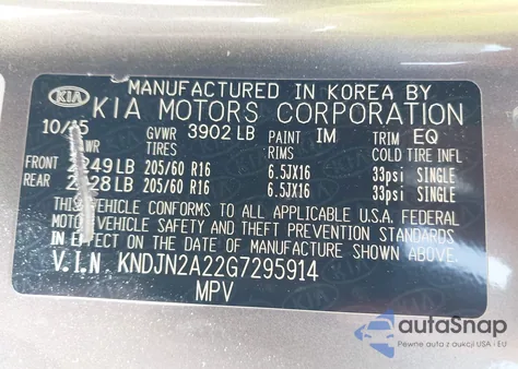 2016 Kia Soul from USA, damaged, VIN KNDJN2A22G7295914